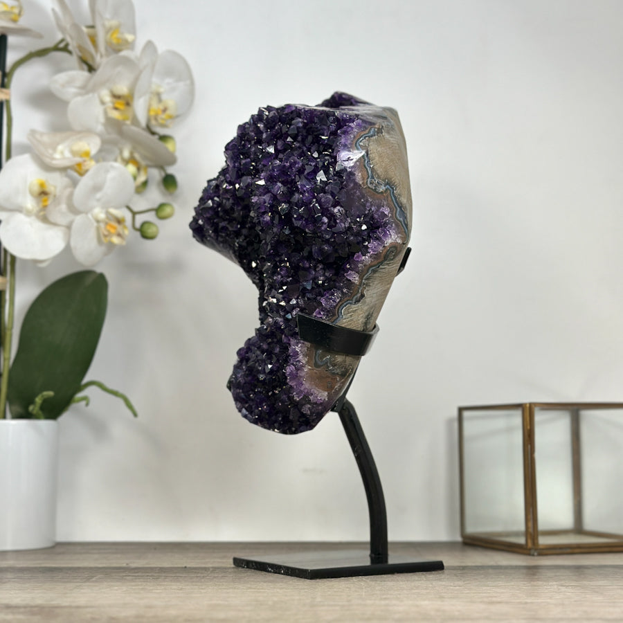 Premium Quality Amethyst Crystal Cluster – Natural Specimen on Stand - MWS2938
