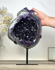 Large Deep Purple Amethyst Geode on Metal Stand - MWS2966