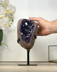Natural Amethyst Cave on Metal Stand - MWS2986