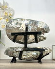Large Amethyst & Green Jasper Jewelry Box on Metal Stand - MWS2993