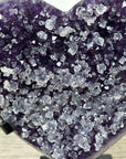 Natural Amethyst Heart Carving with Calcite Crystals Inclusions - HST0289