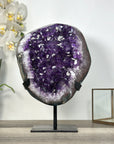 Natural Uruguayan Amethyst Geode on Metal Stand - MWS2744