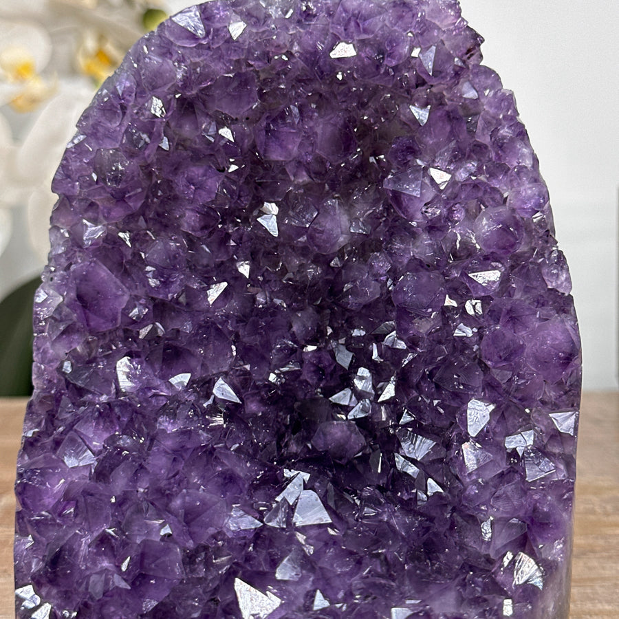 Amethyst Crystal Cluster Geode with Purple Points - CBP1158