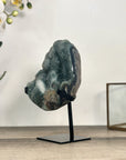 Green Druzy Crystal Natural Formation – Unique Mineral Display Piece - MWS2794