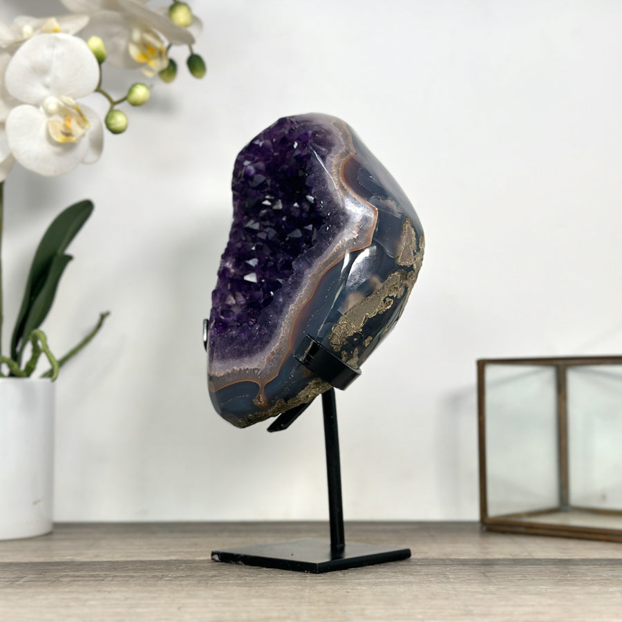 Amethyst Crystal Geode with Natural Agate Shell - MWS2796