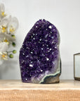Amethyst Crystal Cluster with Deep Purple Points and Green Jasper Shell - CBP1164