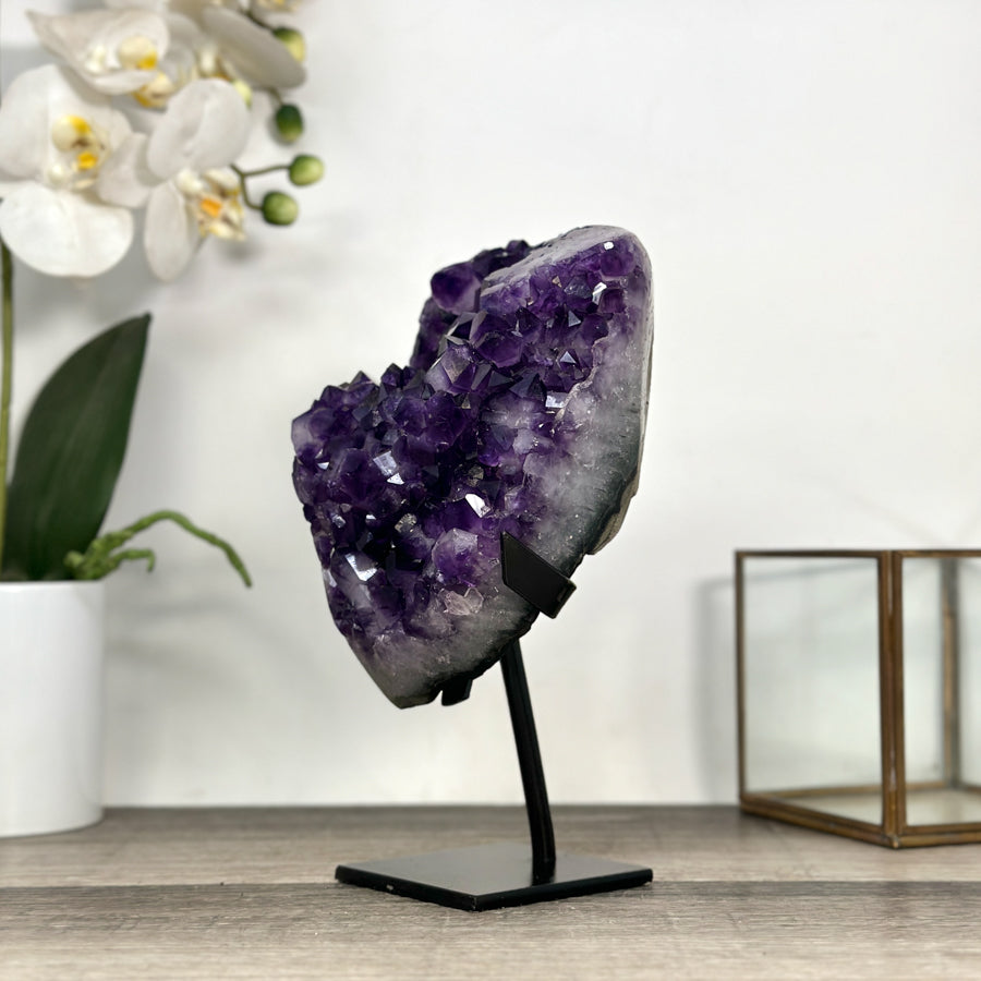 Uruguayan Amethyst Stone Cluster with Large and Shinny Crystals - MWS2815