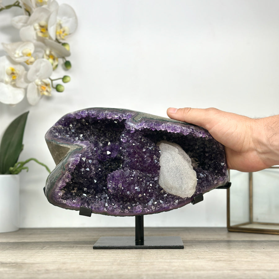 Huge Natural Amethyst Stone Geode with Rare Calcite Formation - MWS2836