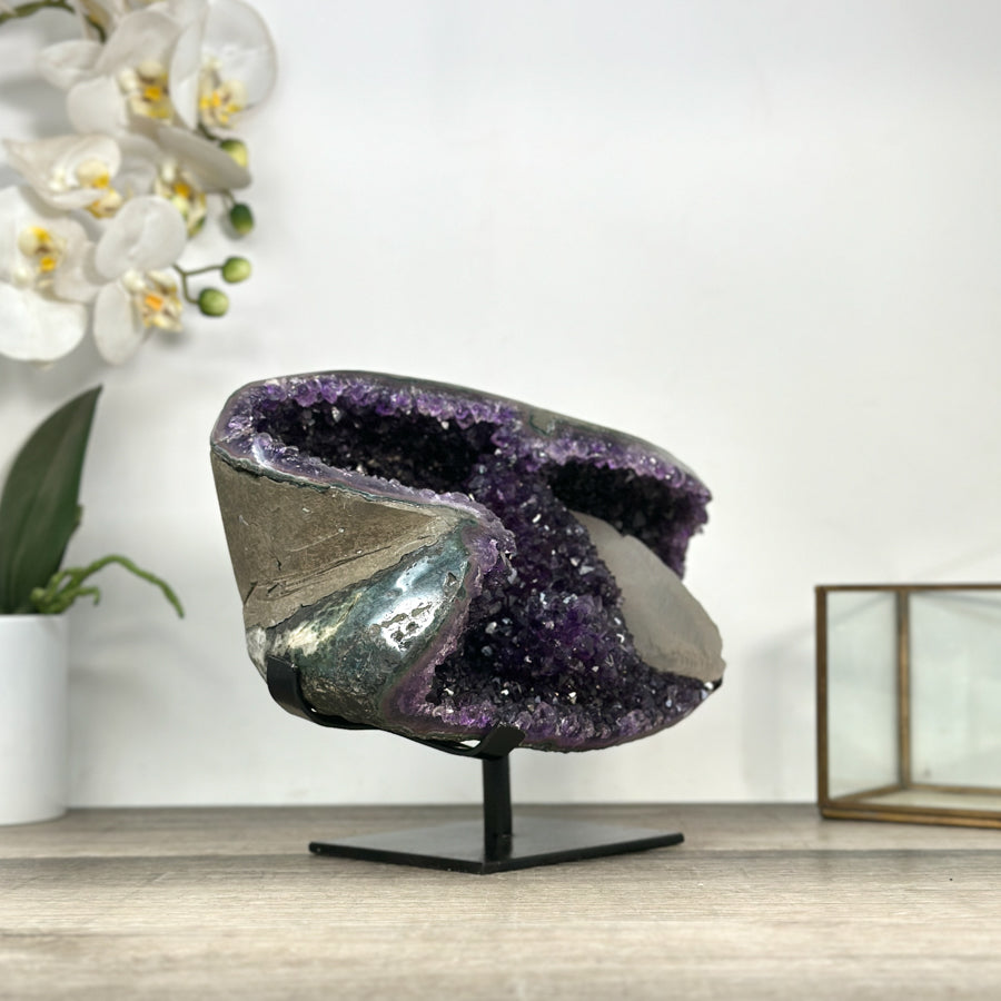 Huge Natural Amethyst Stone Geode with Rare Calcite Formation - MWS2836