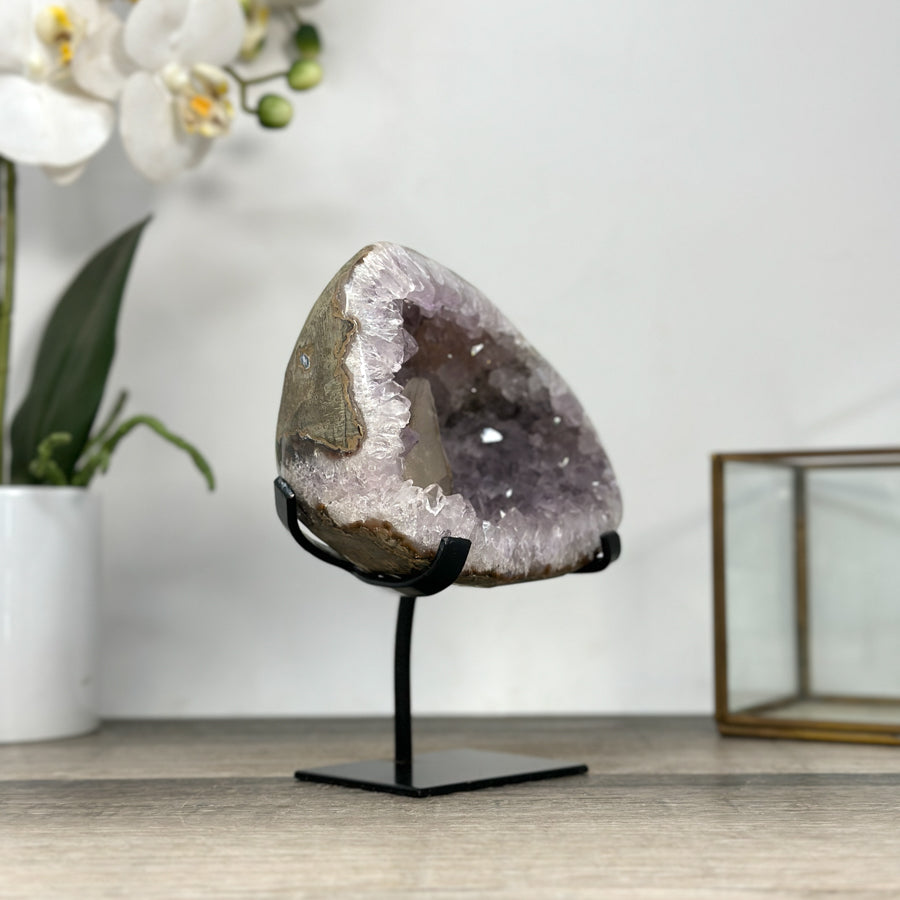 Amethyst Stone Geode with Calcite Crystal - MWS2840