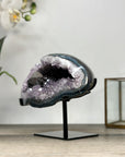 Natural Amethyst & Agate Stone Geode on Stand - MWS2841