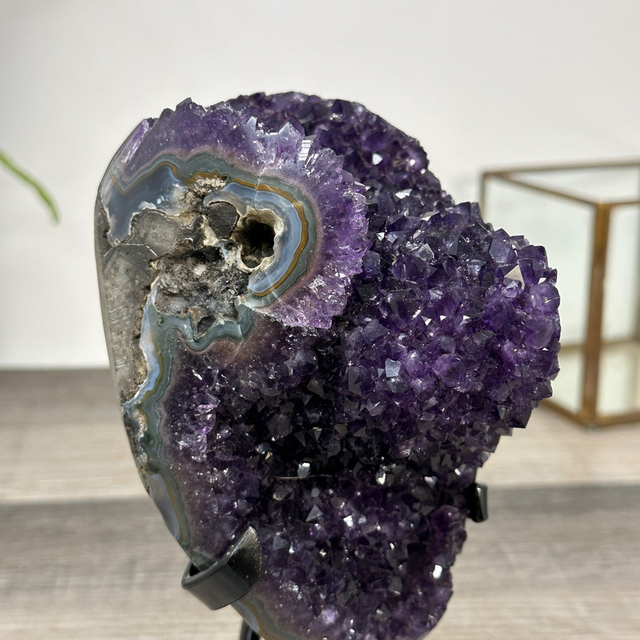 Deep Purple Amethyst Stone cluster on Stand - MWS2859