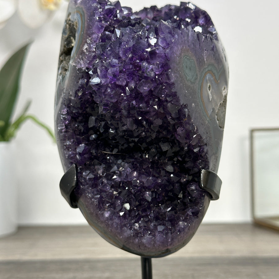 Deep Purple Amethyst Stone cluster on Stand - MWS2859