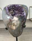 Amethyst Geode with Quartz Shell– Natural Specimen on Stand - MWS2861