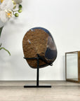 Agate Geode with Druzy Crystals on Stand – Natural Stone Display Piece - MWS2862
