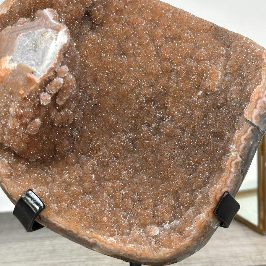 Natural Orange Sugar Quartz Geode - MWS2873