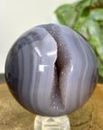 Banded Agate & Druzy Sphere Geode - SPH0222