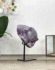 Amethyst Crystal Cluster on Stand with Light Purple Druzy - MWS2883