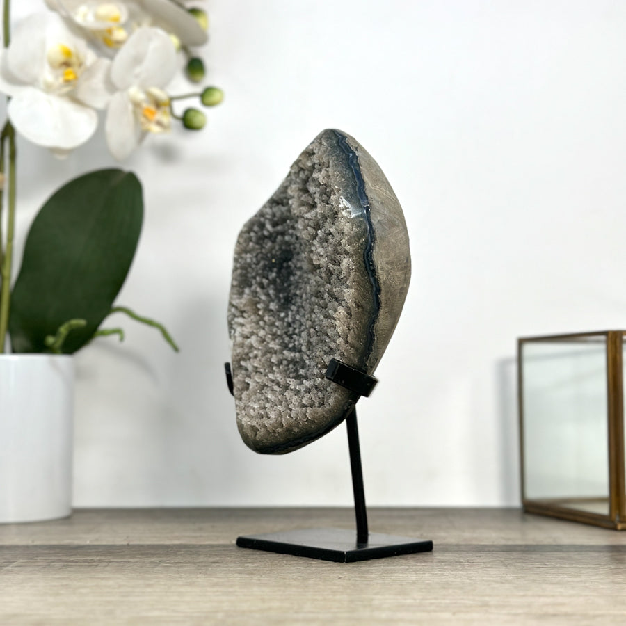 Natural Quartz Cluster full of Stalactites on Metal Stand - MWS2890