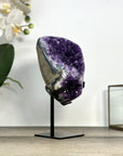 Amethyst Crystal Cluster with Deep Purple Druzy – Natural Mineral Display Piece - MWS2891