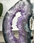 Amethyst Geode Slice on Stand with Deep Purple Crystals - MWS2912