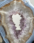 Agate Geode Slice with Amethyst Core – Unique Natural Display Piece - MWS2922
