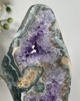 Amethyst, Quartz & Green Jasper Slice on Metal Stand - MWS2924
