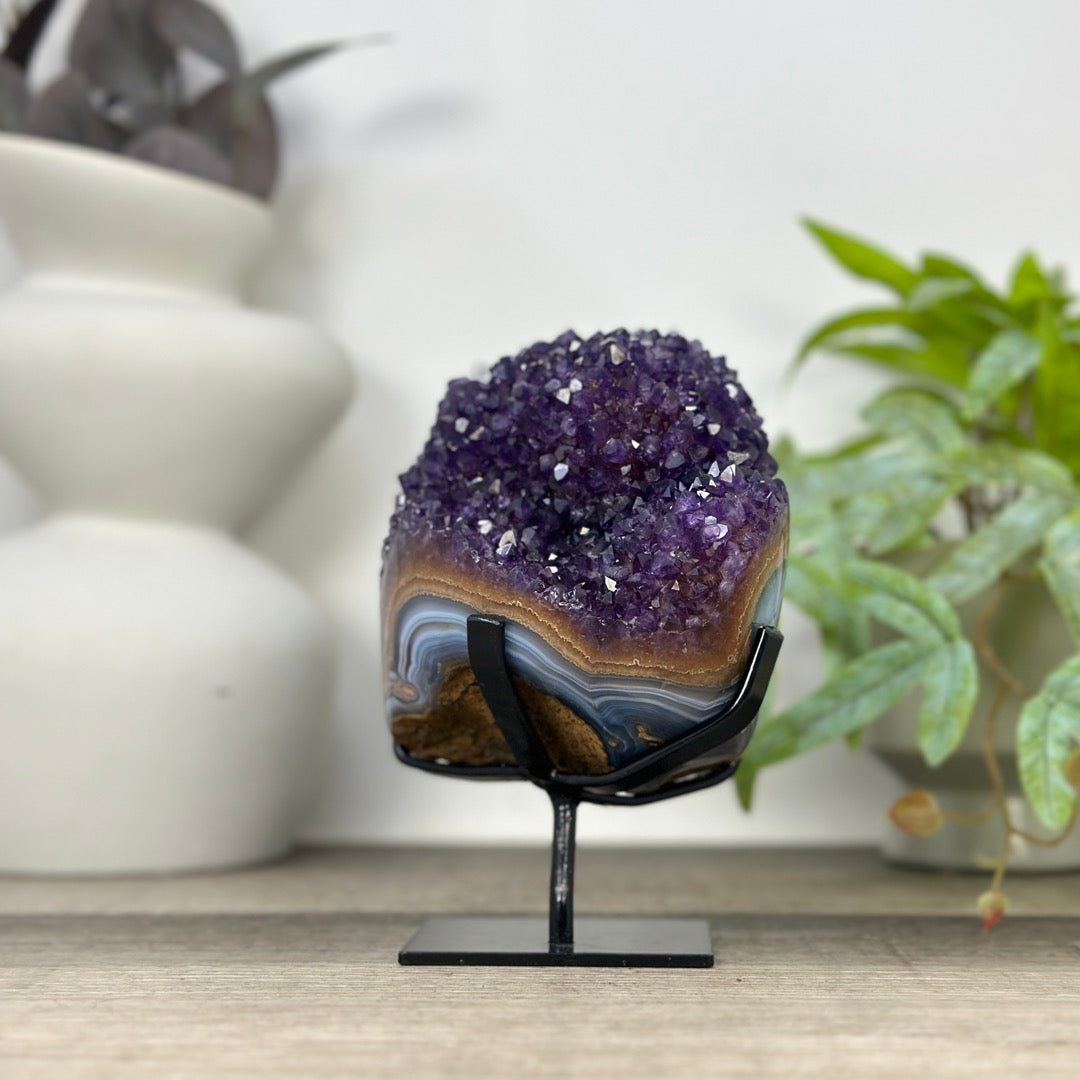 Natural amethyst Cluster on Stand For Home Decor - MWS3302