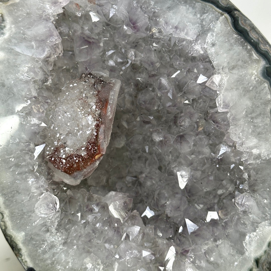 Natural Uruguayan Quartz Geode with Calcite Inclusion - MWS3397
