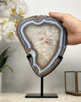 Blue Agate Slice on Stand – Polished Uruguayan Crystal - MWS2017