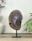 Natural Agate & Amethyst Geode Slab on Metal Stand - MWS3240
