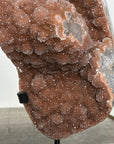Unique Orange Sugar Druzy Crystal on Metal Stand – Stunning Natural Stone for Meditation Space Decor - MWS2707
