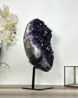 Top Grade Deep Purple Amethyst with Metal Stand – Stunning Crystal Statemen Piece - MWS2747