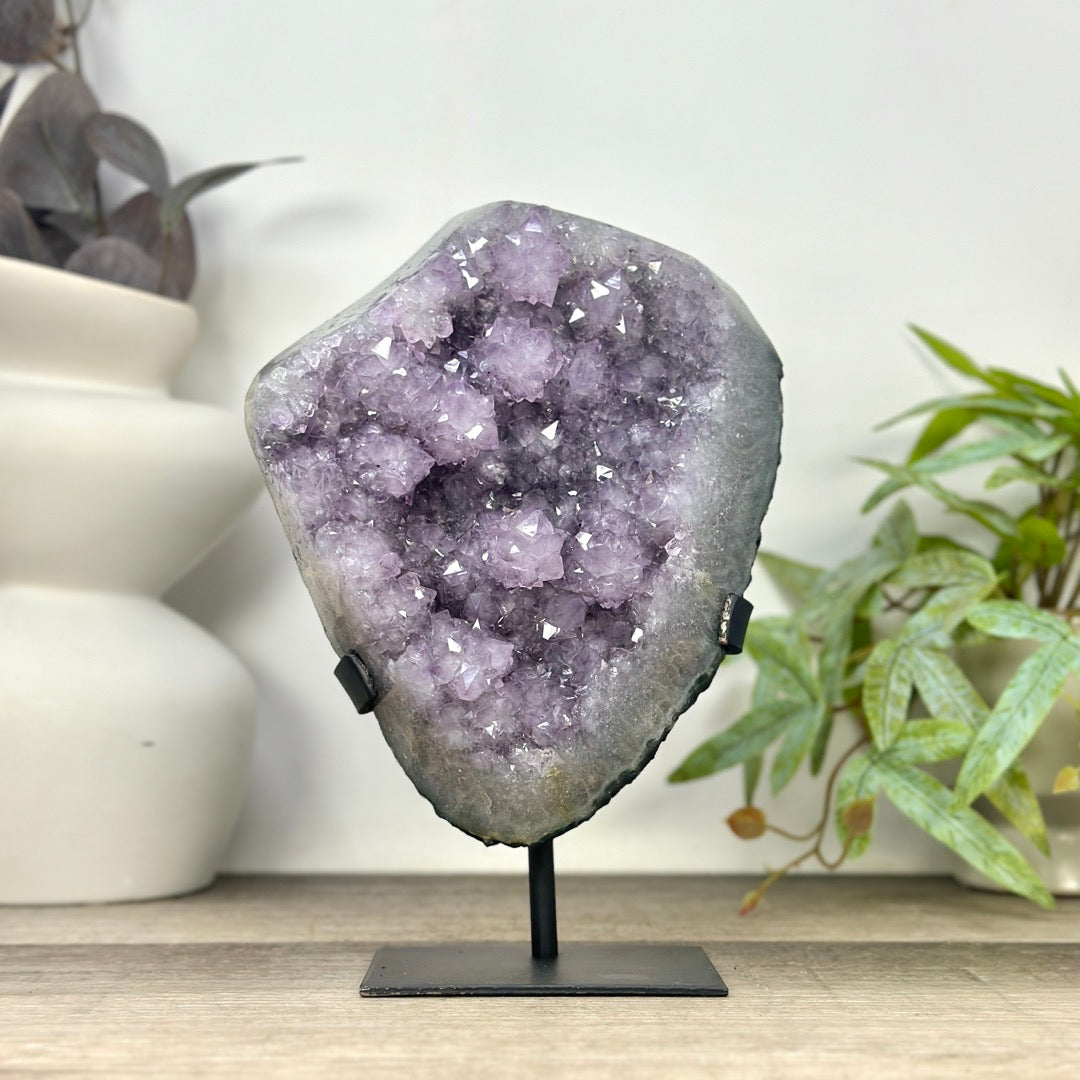 Large Natural Amethyst Formation on Stand with Stalactites - MWS3298