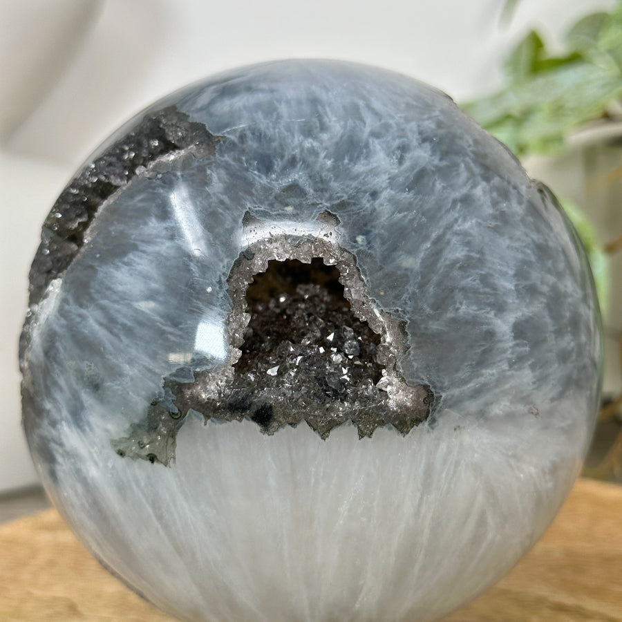 Natural Green Quartz Druzy Sphere Geode - SPH0185