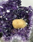Uruguayan Amethyst Specimen with Yellow Calcite Crystal - MWS2964