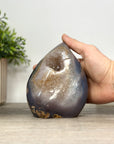 Agate & Quartz Flame Carving Geode - FST0155