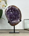 Uruguayan Amethyst Cluster with Jasper Shell on Stand - MWS2894