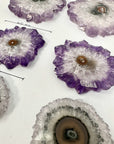 Wholesale Natural Amethyst Stalactite Slices for Jewelry Making - Bulk Flat Set - STS0066
