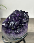 Amethyst Geode with Deep Purple and Green Bands – Natural Display Piece on Stand - MWS2817