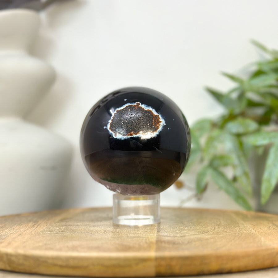 Natural Uruguayan Amethyst Druzy Sphere Geode - SPH0236
