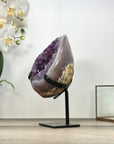 Natural Amethyst & Agate Geode on Metal Stand - MWS2979