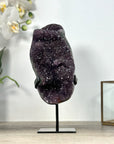 Natural Amethyst Crystal with Stalactite Formations, Metal Stand Included - MWS2553