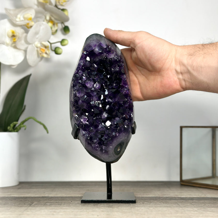 Deep Purple Amethyst Crystal on Metal Stand - MWS2776