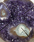 Large Lucky Amethyst & Green Jasper Clover on Metal Stand - MWS3277