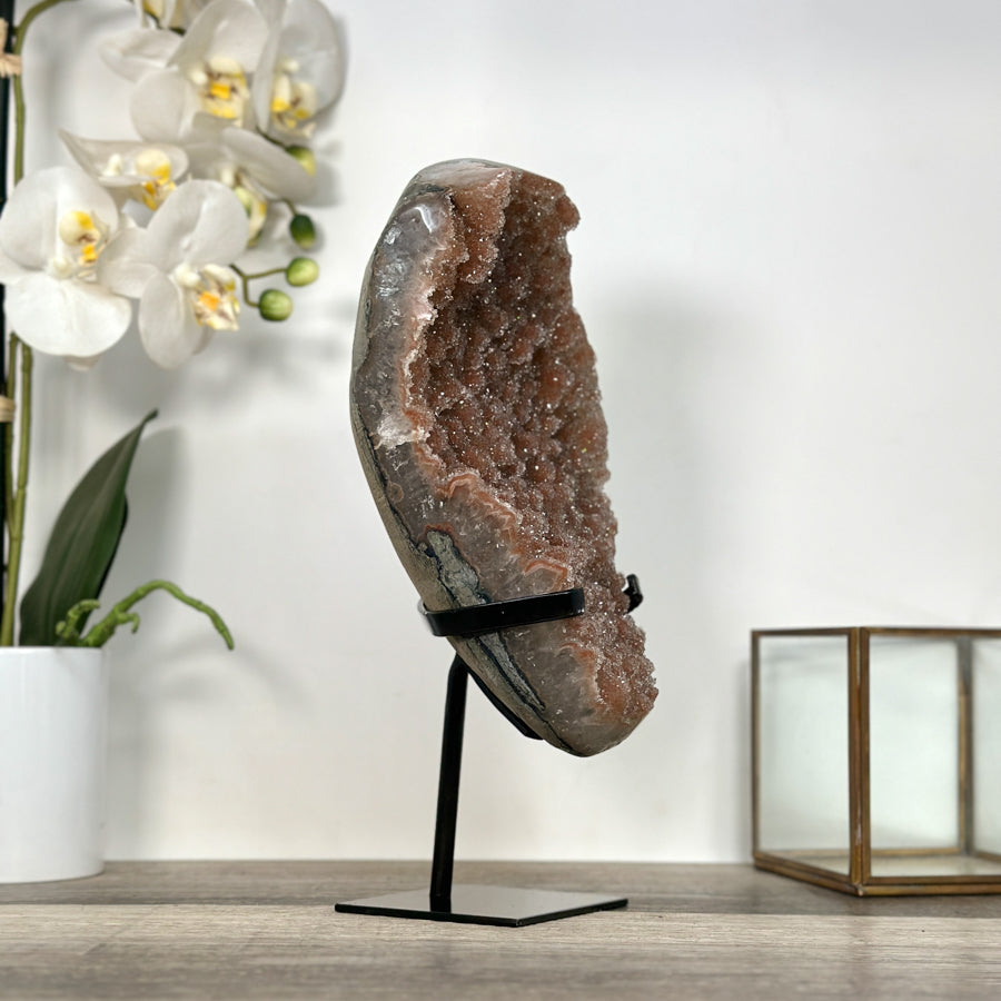 Sugar Druzy Crystal Cluster on Stand Statement Piece - MWS2650