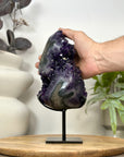 Amethyst Crystal Specimen on Metal Stand for Home Decor - MWS3066