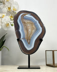 Natural Blue Banded Agate & Quartz Slice from Uruguay - MWS2020