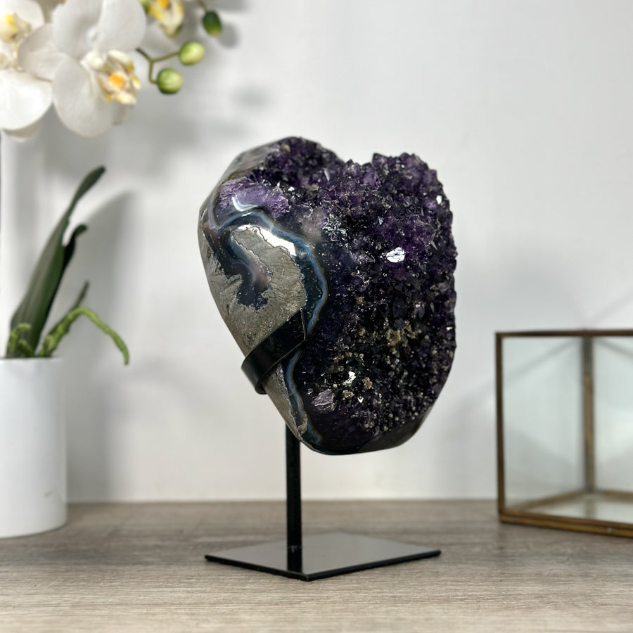 Top Grade Uruguayan Amethyst Crystal with Blue Agate Shell - MWS2480