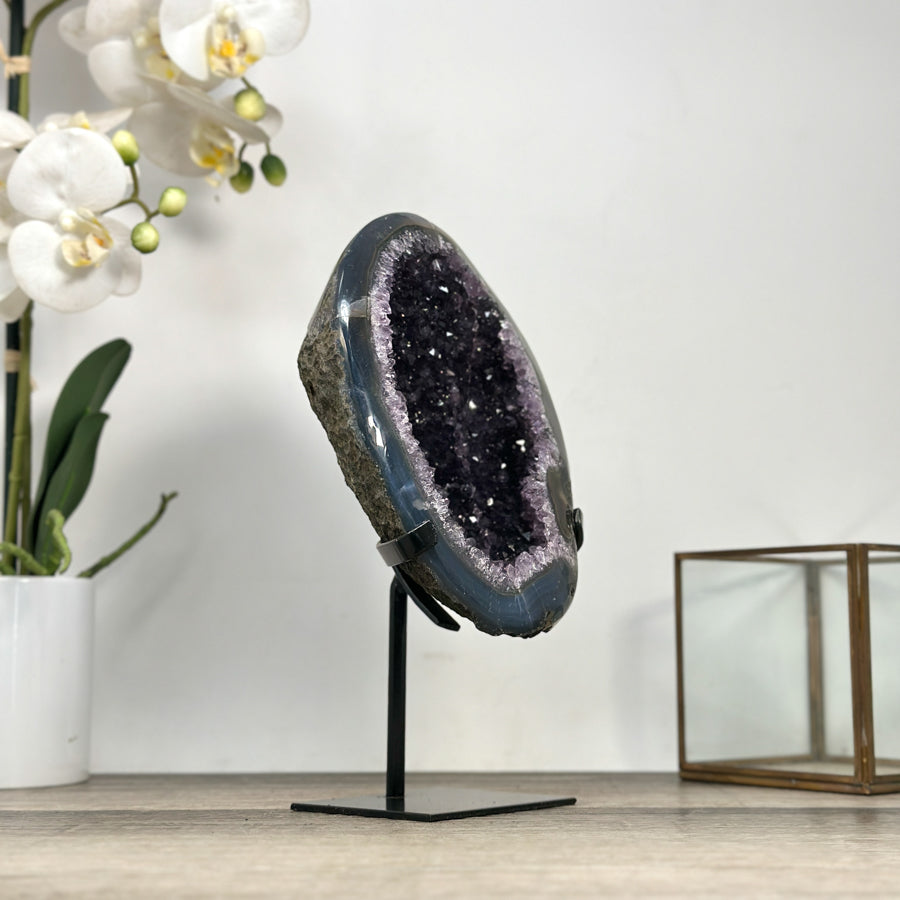 A Grade Amethyst Stone on Metal Stand - MWS2845